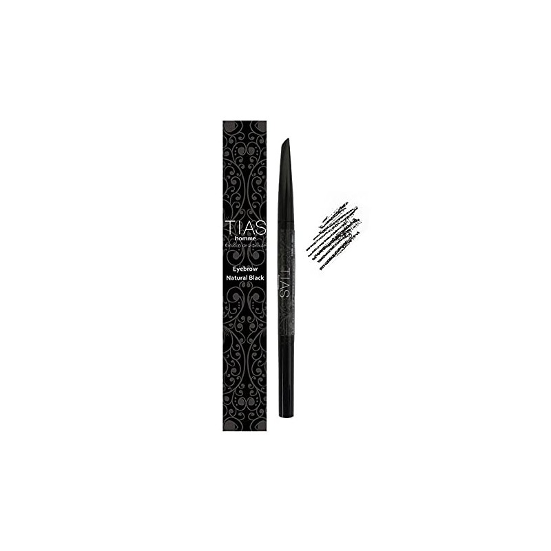 Eyebrow Men's (Natural Black) TIAS homme Eyebrow Pencil, Eyebrow Brush,
