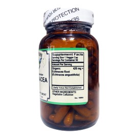 AlchePharma Echinacea 100% Vegetarian Organic Echinacea Angustifolia 420 mg. Vcaps PARVE K-1604 (90 Vcaps)
