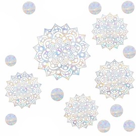 17 PCS Mandala Window Clings for Glass Windows, Big Mandala Window Stickers