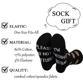 ZJXHPO Basketball Crew Sock Please Do Not Disture I'm Watching Basketball Novelty Sock For Basketball Lover Gift (Disture Basketball)