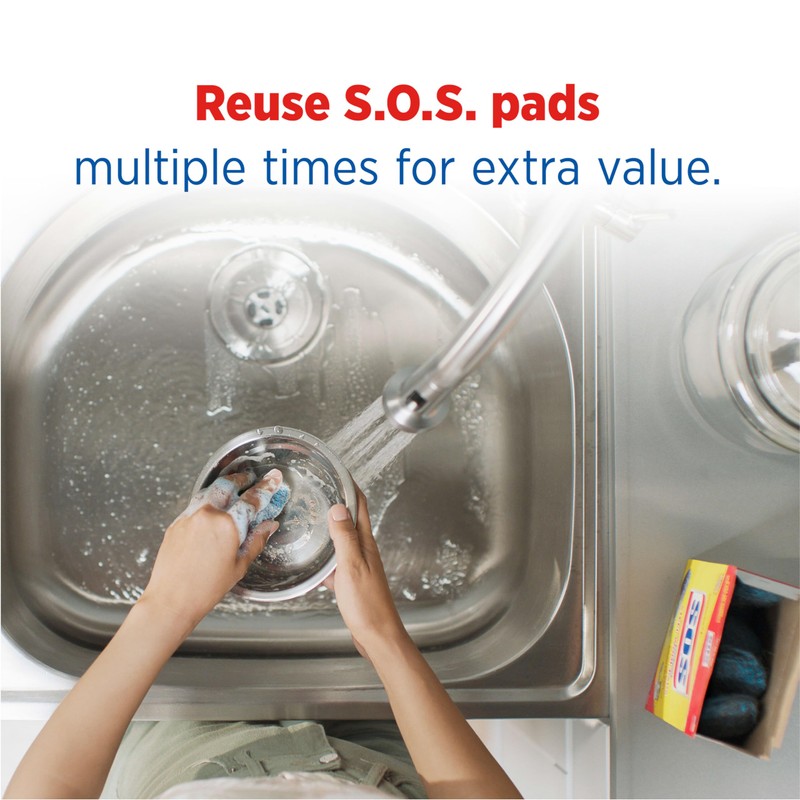 S.O.S-10002 , Steel Wool Soap Pads, 10 Ct