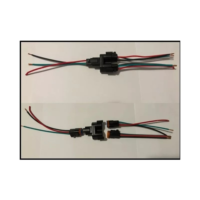 Deutsch Assembled Black Deutsch 3-Pin Bus Y-Adapter Splitter 14 AWG