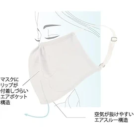 Sunayama 9731SY-L Cool Breeze Mask (UV Protection, UPF 50+, Sweat Absorbent, Quick Drying, Cool Touch Function), White, Gray, Slightly Larger Size, gray