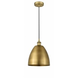 Innovations Lighting Edison Dome - 1 Light Cord Hung Mini Pendant in Industrial Style-12.88 Inches Tall and 9 Inches Wide-Brushed Brass Finis