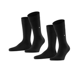 Burlington Herren Socken Everyday 2-Pack M SO Baumwolle einfarbig 2 Paar, Schwarz (Black 3000), 40-46