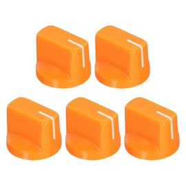 QUARKZMAN 5 x 6.4 mm shaft hole guitar amp effect pedal knobs, hands control knobs with adjusting screw, orange