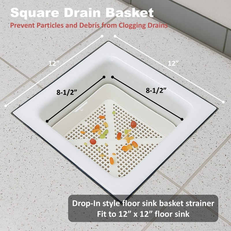 Leyso 4 Pcs 8.5-inch Thermoplastic Floor Sink Drain Strainer Drop-in