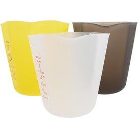 Ciieeo 3 Piezas Taza Medidora Portátil de Silicona Plegable con Escala Graduada Clara de 250ml para Hornear y Preparar Alimentos Cocina