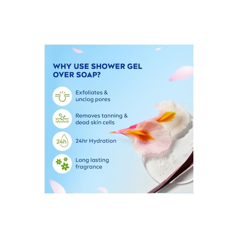 Nivea Bath Care Shower Water Lily Oil, 250ml