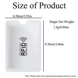 TopHomer 24 Pieces RFID Card Holder, RFID Blocking Sleeves Credit Card Sleeves Set, Waterproof Aluminum Foil Slim Design RFID Identity Card Protector for Women Men, Silver White, 2.55*3.66in