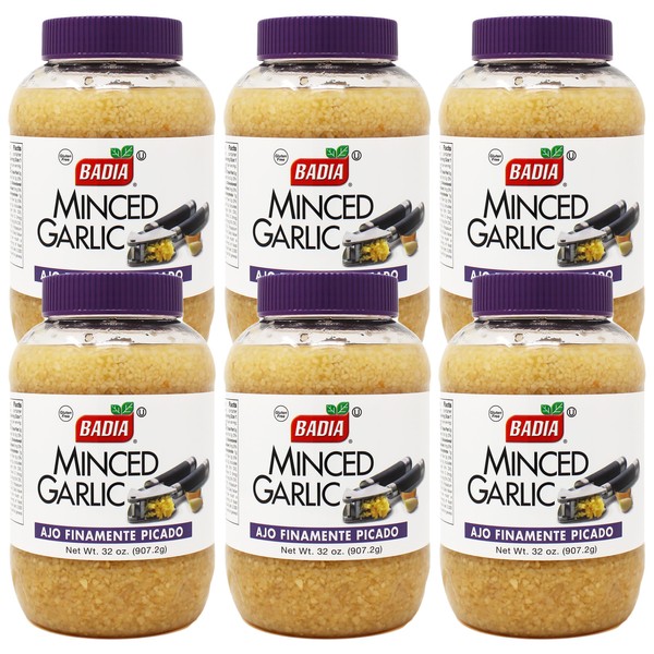 Badia Minced Garlic in Water, 32 Ounce (Pack of 6)
