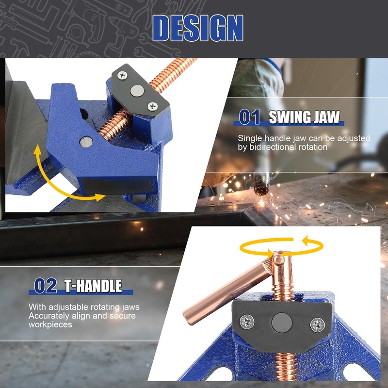 FLKQC Heavy Duty 90 Degree Cast Iron Welders Angle Clamp