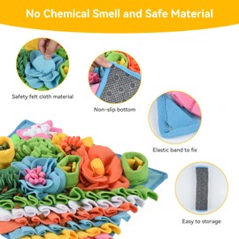 Romon Sniffing Rug for Dogs - 40 x 40 cm, Sniffing Mat as Intelligence Toy for Dogs, Puppies & Cats, Dog Toy with Non-Slip Underside, Washable & Foldable