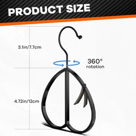 Multipurpose Closet Hangers- Tie and Belt Hanger for Closet- Ideal for Storing Belts, Ties, Scarfs, Baseball Hats, Purses & More- Great Space Saving Belt Organizer for Wardrobe - Black