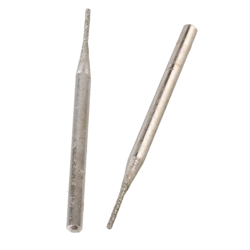 BQLZR Silver 0.3cm Shank 1mm Cylindrial Point Diamond Burr Glass