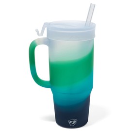 Silipint 32oz Silicone Tumbler with Handle, Flip Lid and Straw – BPA-Free, Non-Toxic, Unbreakable, Freezer, Microwave, Dishwasher Safe Tumbler – Perfect for Tea, Cold Water, Smoothies (Mountain Air)