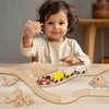 Wooden Train Tracks 24 Piece Set, Track Expansion and 9