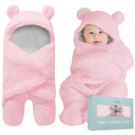 BlueMello BlueMello Baby Swaddle Blanket | Ultra-Soft Plush Essential for Infants 0-6 Months | Receiving Swaddling Wrap Pink | Ideal Newborn Registry and Toddler Boy Accessories | Perfect Baby Girl Shower Gift