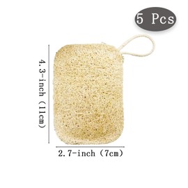 5 Pcs Pure Natural Loofah,Swelling in Contact with Water, Household Kitchen Clean Exfoliating Bath Body Back, Environmental Protection