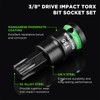 TecoTek 3/8" Drive Impact Torx Bit Socket Set, Extra Long