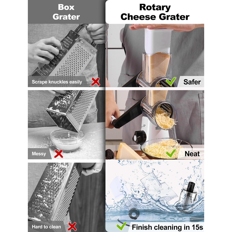 Cheese Grater Rotary, Rotary Grater for Kitchen, Kitchen Grater Vegetable