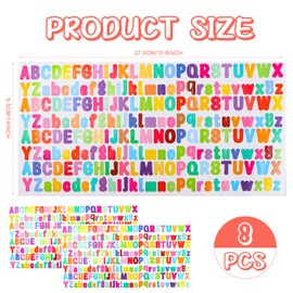 6 Sheets Letter Stickers Alphabet Stickers Letters Stickers Vinyl Letter Stickers Colorful Alphabet Stickers,for Greeting Cards, Scrapbooking Embellishments,Children's Art