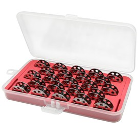 Fbshicung 23 PCS M Type Large Steel Bobbin with Saver Holds Box Organizer for Juki DU-141 DU-1181N Consew 205RB, 206RB