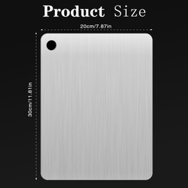 Fidqiog Titanium Cutting Board, Stainless Steel Cutting Boards for Kitchen, Double Sided Food-Grade 304 Chopping Board for Meat, Fruit & Vegetable, Rust Resistant Cutting Board (30 * 20cm)