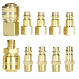 Pack of 10 Euro Compressed Air Coupling 1/4 Inch BSP Quick Coupling for Hoses Coupling Plug Air Line Hose Compressor Fitting Couplings Air Hose Connector Plug Connectors
