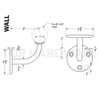 Stainless Steel 316 Grade Wall Mount Handrail Bracket for 1-5/8"