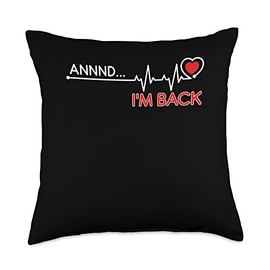 Coronary Bypass Artery Open Heart Diseases Surgery Heartbeat Throw Pillow
