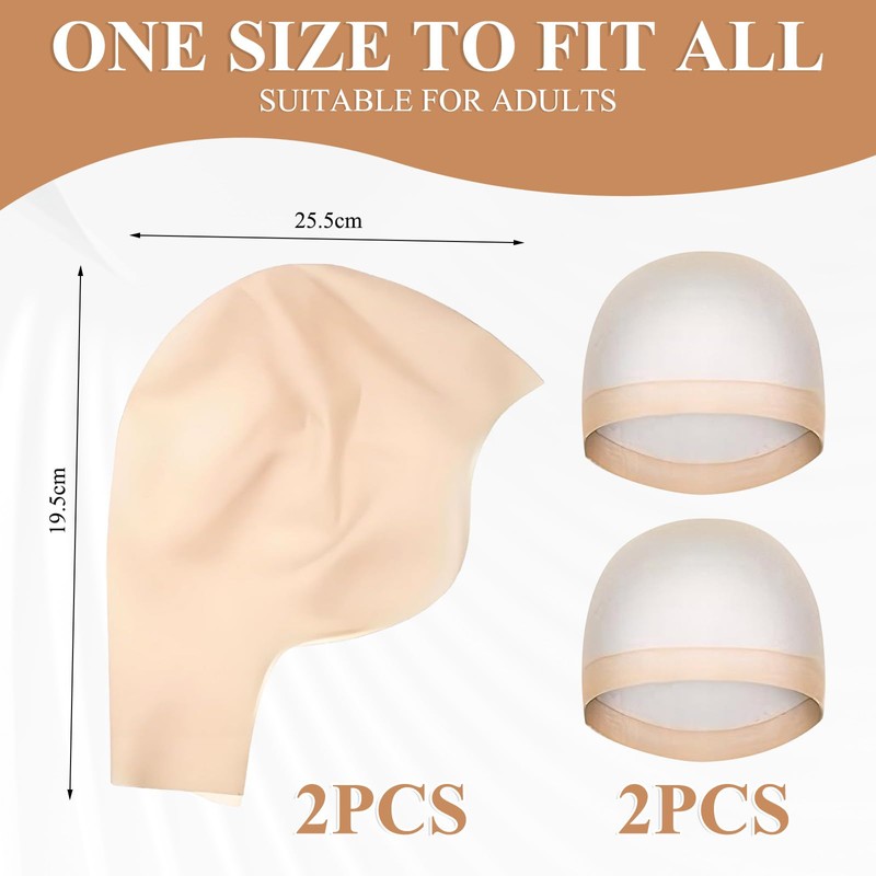 ZhongShuang Pack of 2 Latex Bald Caps, Adult Latex Bald