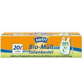 Set of 10 Swirl® organic waste foil bags 20 litres with carry handle