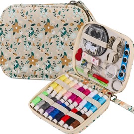 Bobode Sewing Sets & Kits Small Sewing Kit Printing Sewing Tools Case Floral Pattern Sewing Set Professional Basic Sewing Supplies Travel Carry Sewing Kit for Adults, Emergency, Home Beginners