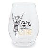 Mud Pie Stopper Set Take Me Stemless Wine Glass, 16