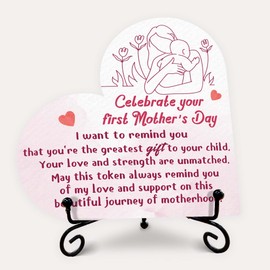 First Time Mom Gifts, New Mom Gifts for Women, Gifts for Pregnant Women, Show Love and Support with this Wood Heart Plaque Decor, Mothers Day Gifts for New Mommy - A20