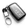 iJDMTOY Glossy Black TPU Key Fob Cover w/Button Cover Panel