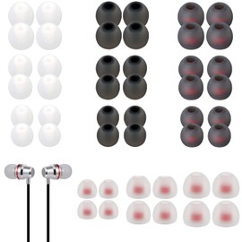 Earbud Tips, 48 PCS Earphone Buds Replacement Tips, Ear Phone Rubber Ends Buds with Excellent Noise Isolation and Comfort, Earbud Replacements 4 Color, 3 Size (S/M/L)