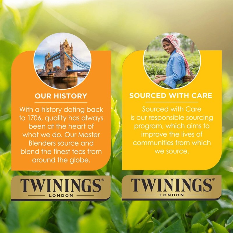 Twinings Lemon Ginger Herbal Tea Bags 50 Count Caffeine Free