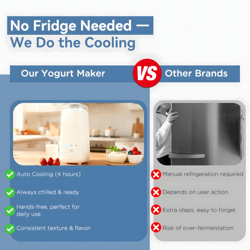 KEINVE Yogurt Maker Machine with Auto Cooling, 250ml/8.5oz Personal Yogurt