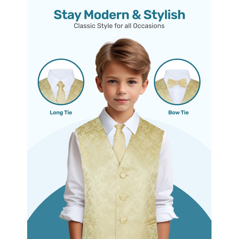 S.H. Churchill & Co. Boys 4 Piece Formal Paisley Vest