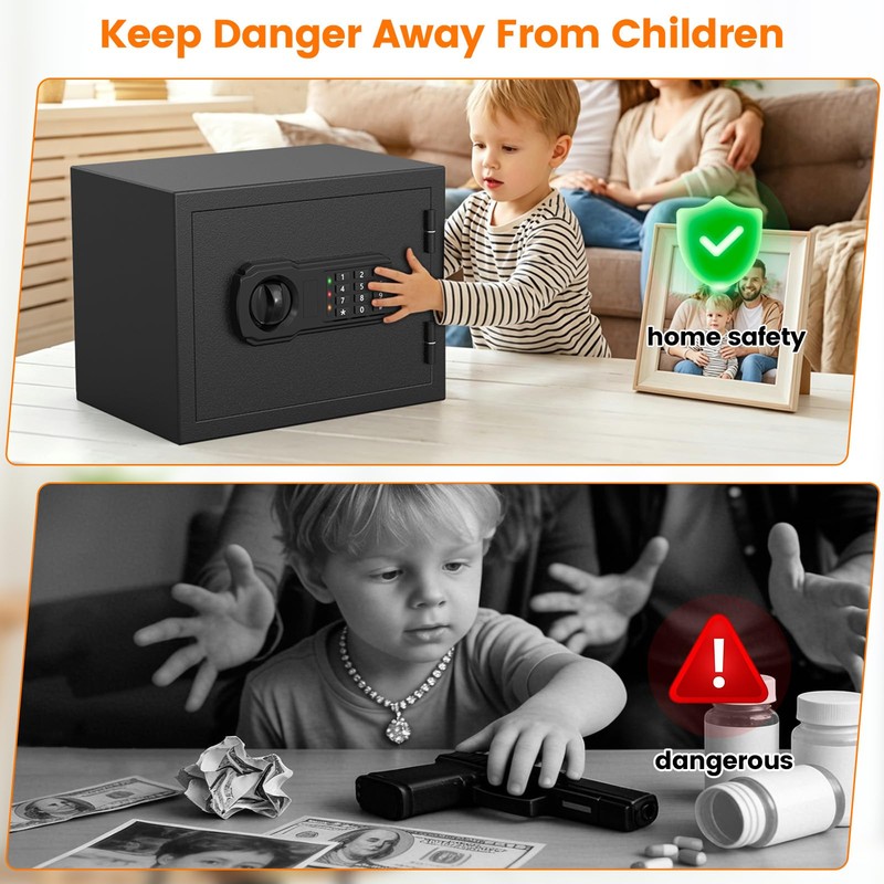 Small Fireproof Safe Box | 1550℉ 35-Min Real Test Fire