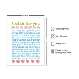 Inspirational Quote Angel Prayer - Girls, Little Boys, Toddler, Kids Room, Baby Nursery, Bedroom Decor for Daughter, Son - Housewarming Gift for Women - Sentimental Wall Art Decoration Picture Print