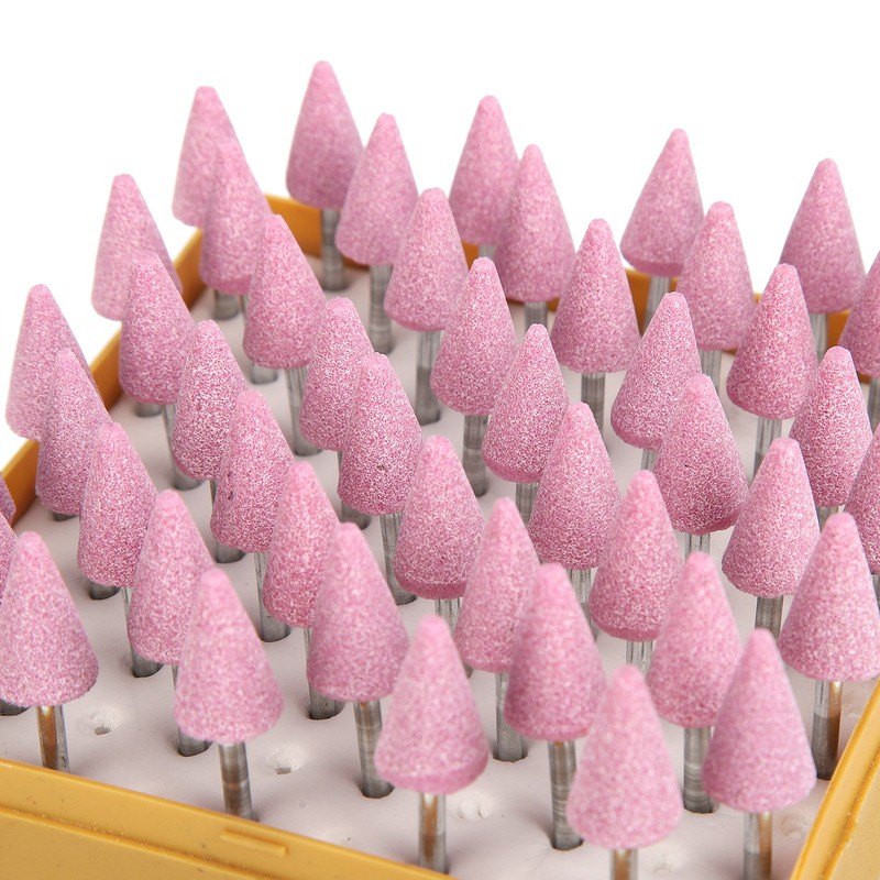 50 Pcs Grinding Bits Ceramic Triangular Cone Aluminum Oxide Grinding