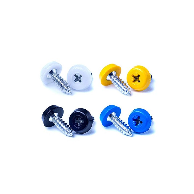 BEK-FIX Number Plate Fixing Fitting Oversized Screws 2x White 2x