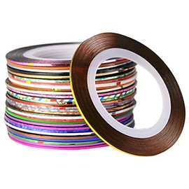 30 Rollos Línea de Cinta de Rayado de Uñas Rollos Multicolores Línea de Cinta de Rayado Decoración de Arte de Uñas Pegatina Diy Punta de Uña
