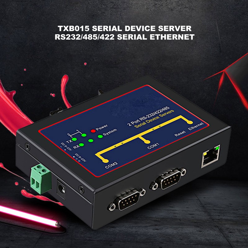 Serial Device Server Dual Port RS232 485 422 to Ethernet