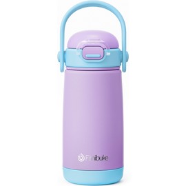 Fimibuke Kids Insulated Water Bottle with Straw Lid & Handle - 14oz BPA FREE 18/8 Stainless Steel Metal Tumbler Leak Proof Double Wall Vacuum Kids Cup Toddler Water Bottle for School Boys Girls