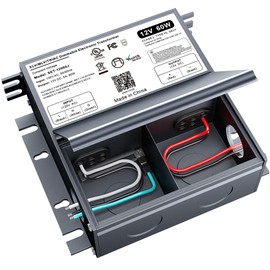 60W Dimmable LED Driver 12V with Junction Box,Triac ELV/MLV LED Transformer Compatible with Lutron&Leviton Switches,Dimmable Power Supply for Indoor/Outdoor Lights,UL&FCC-Listed