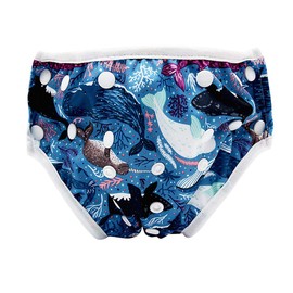 Reusable Baby Swim Diaper – Waterproof Diapers for 0-2 Year-Old Girls and Boys (Navy)